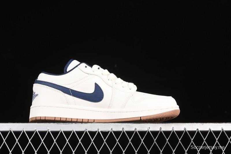 Nike Air Jordan 1 Low Supreme Collaboration Retro Basketball Shoes - WG8850-011