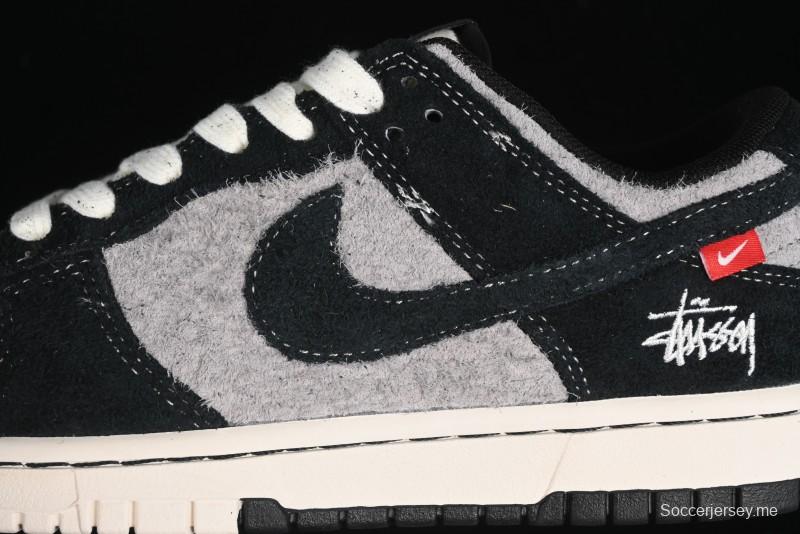 Nike SB Dunk Low Stussy Series - Grey Black with Black Swoosh Anniversary Custom Low-Top Casual Skate Shoes - MM1089-028