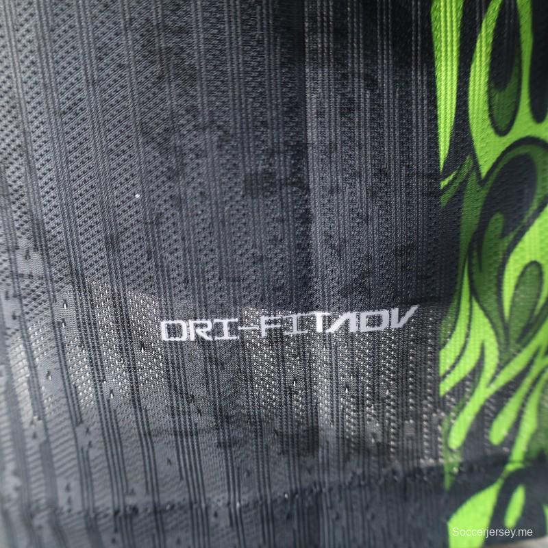 إصدار اللاعب 2025 البرازيل 2025 قميص البرازيل الرمادي الداكن مع قميص أخضر نيون لهب