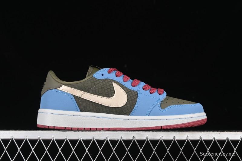 Nike Travis Scott x Fragment Design x Air Jordan 1 Low OG SP AJ1 Low Top Casual Sneakers - CH6336-015