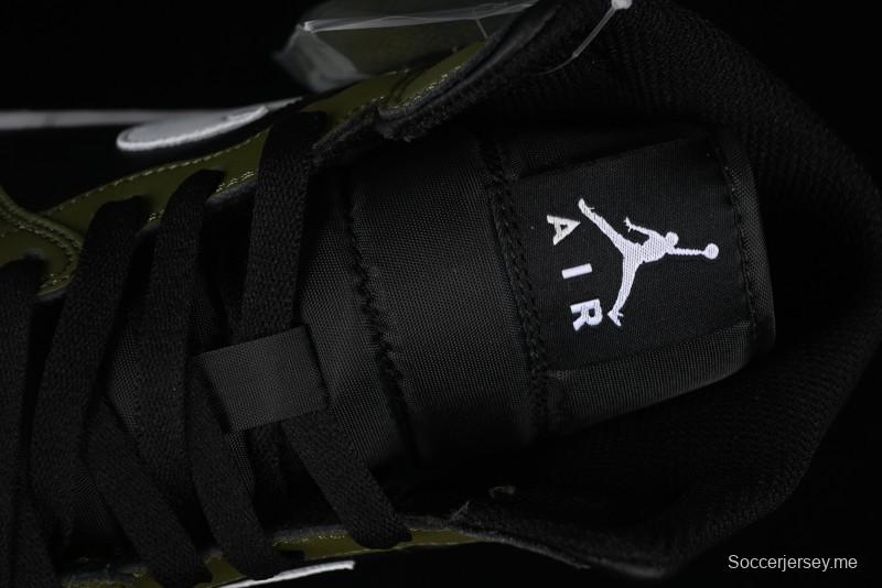 Nike Air Jordan 1 Mid AJ1 Army Green Mid-Top Casual Sneakers - DQ8426-092