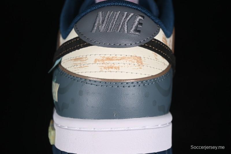 Nike Dunk Low Panda Prank Nautical Era Exploration Wave Low Top Casual Sneakers - DD1391-400
