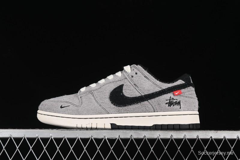 Nike SB Dunk Low Stussy Series - Battle Grey Black Hook Anniversary High-End Custom Low-Top Casual Skate Shoes - MM1089-027