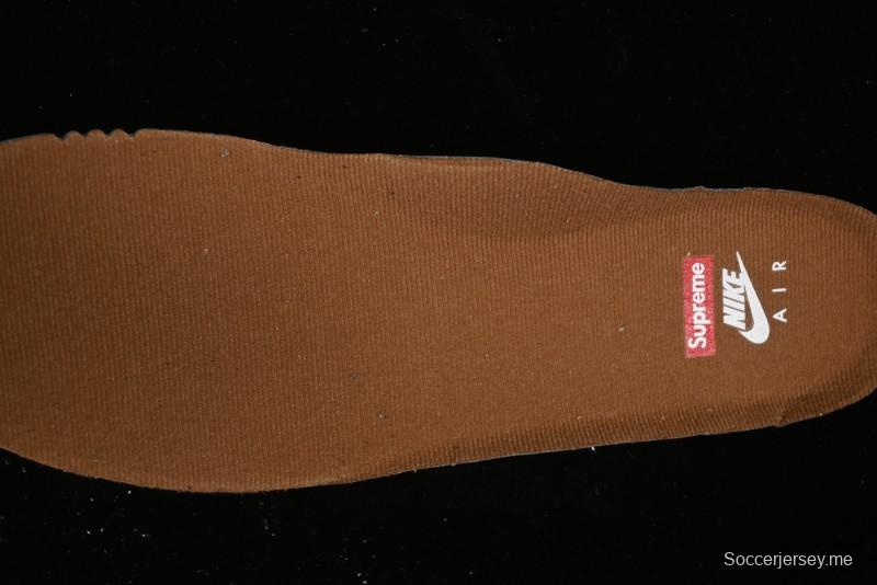 Nike Supreme x Air Force 1 Low Casual Sneakers in Wheat Suede with Full-Length Air Cushion - DN1555-200