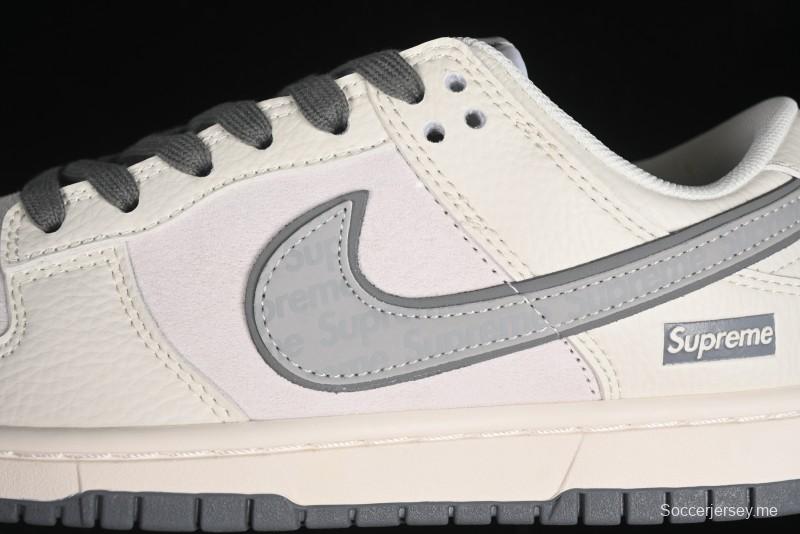 Nike SB Dunk Low Supreme Collaboration - Beige Grey Pig Anniversary High-End Custom Low-Top Casual Skate Shoes - XX2025-188