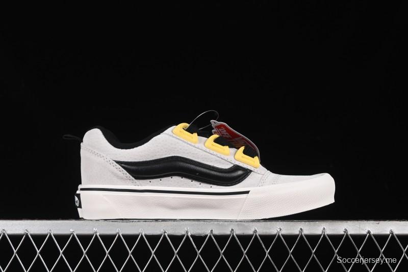 Vans Knu Skool Low Top Retro Casual Vulcanized Sneakers in Grey Black - VN000CZUVA3
