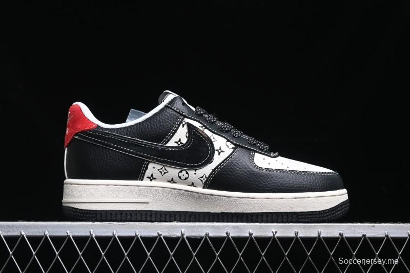 Nike Air Force 1 '07 Low Stussy Collaboration - Beige Black Pattern Red Outsole Low Top Casual Sneakers - XZ6188-339