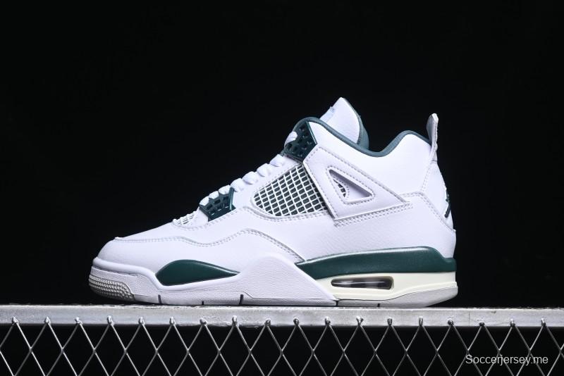 Nike Air Jordan 4 Retro Sneakers in White, Oxidized Green and Neutral Grey - AQ8138-103