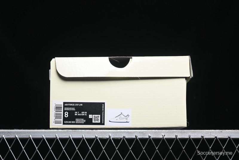 Nike Air Force 1 '07 Low Supreme Collaboration - Light Blue Shadow Swoosh Casual Sneakers - XZ6188-989