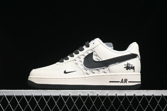 Nike Air Force 1 '07 Low Stussy Collaboration - Black Sail Metallic Silver - XZ3328-506