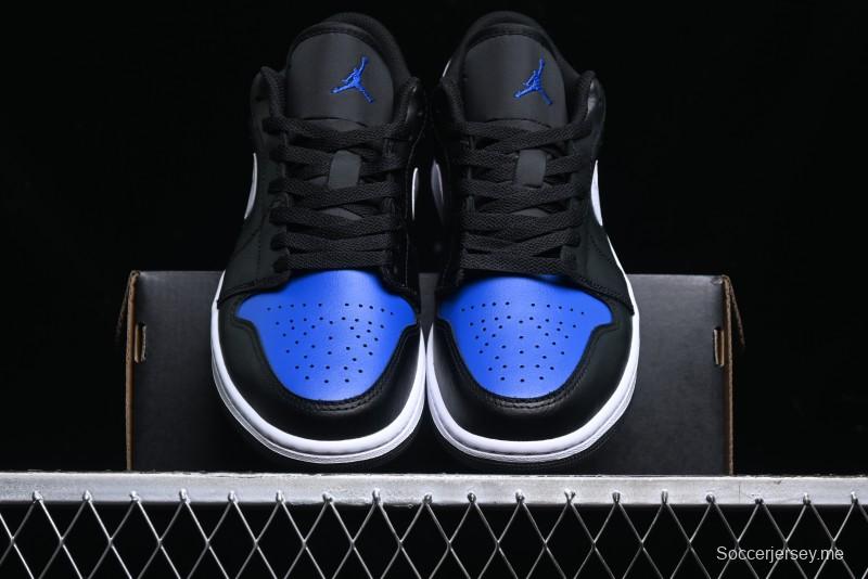 Nike Air Jordan 1 Low Retro Basketball Shoes Black Blue - 553558-042