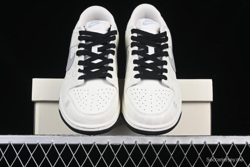 Nike SB Dunk Low Stussy Collaboration Barcode Embroidery Grey Hook Anniversary Custom Low-Top Casual Skate Shoes - DJ2024-054