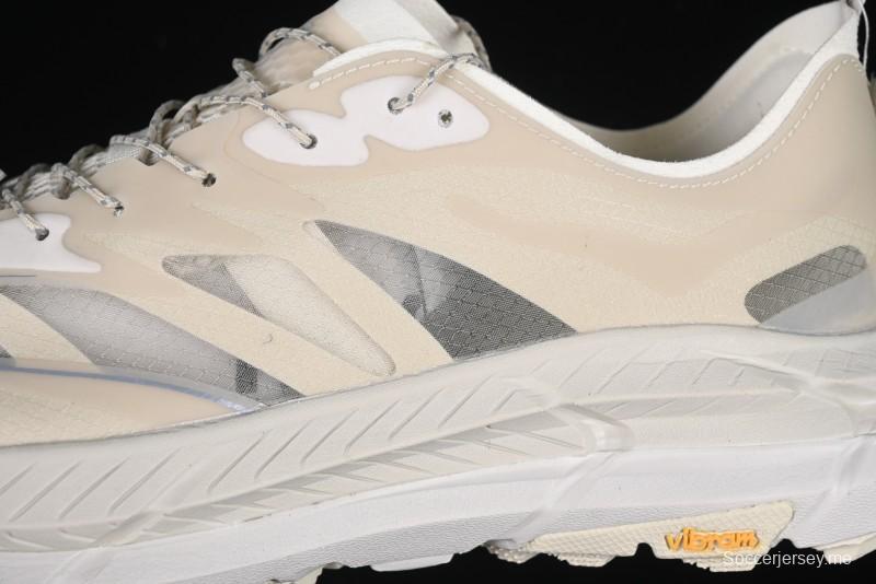 HOKA ONE ONE Satisfy Running Mafate Trail Low-Cut Cushioned Outdoor Hiking Shoes - 1157050 BONE