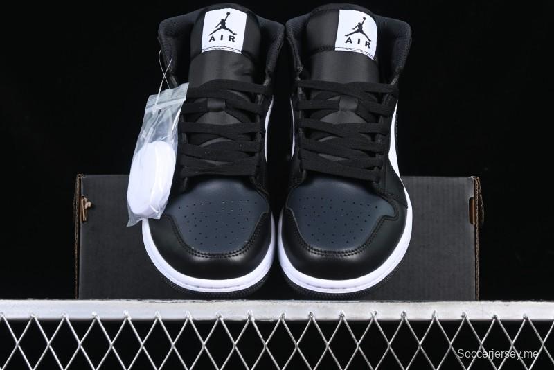 Nike Air Jordan 1 Mid AJ1 Basketball Shoes in Black White Gray - DQ8426-010