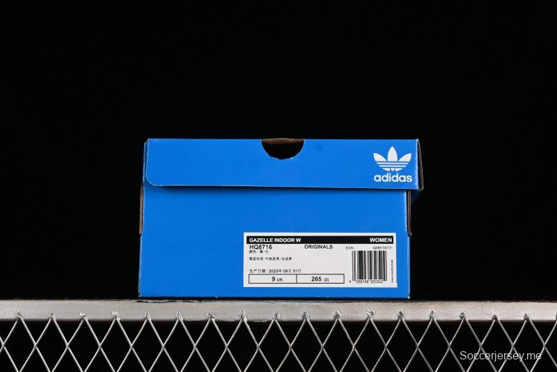 Adidas Originals Gazelle Indoor Retro Casual Sneakers with Slip-Resistant and Durable Low-Top Design - HQ8716