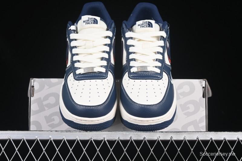 Nike Air Force 1 '07 Low The North Face Collaboration Blue Red Double Swoosh Casual Sneakers - XS1958-521
