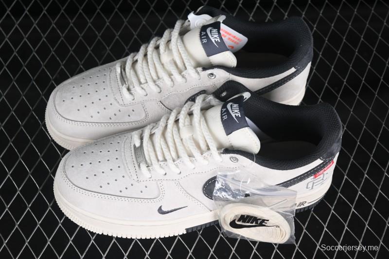 Nike Air Force 1 '07 Low Champion Collaboration Dual-Tone Grey Swoosh Triple Mini Swoosh Low-Top Casual Sneakers - SJ6698-022