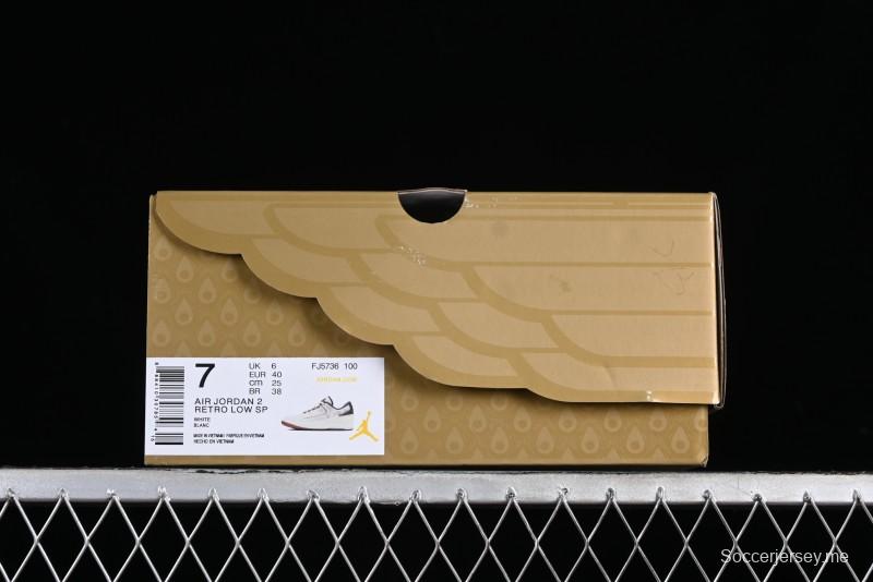 Nike Air Jordan 2 Retro AJ2 Low Top Basketball Shoes with Phoenix Embroidery Dragon Year Limited Edition - FJ5736-100