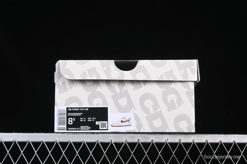 Nike Air Force 1 '07 Low The North Face Collaboration Beige Red Casual Sneakers - DM6688-047