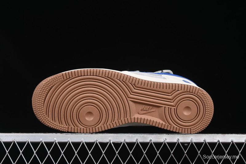 Nike Air Force 1 '07 Low Bape Collaboration Beige Blue Gum Pull Tab Casual Sneakers - SJ1198-112