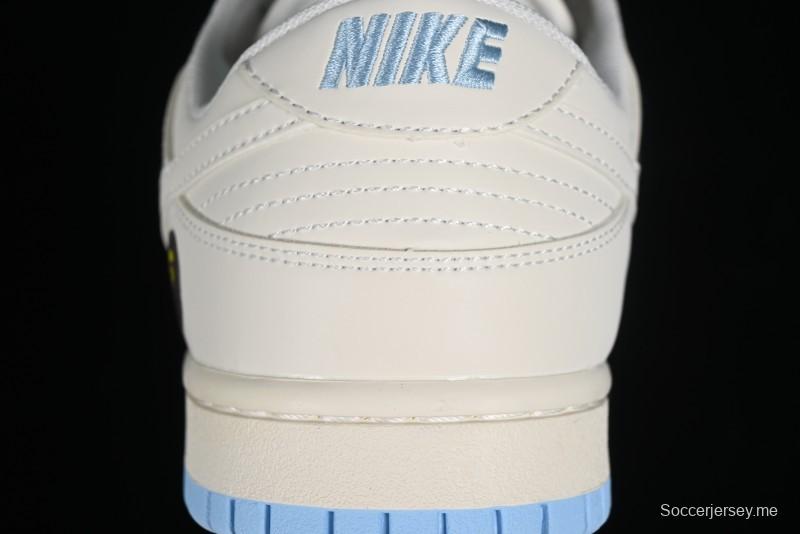 Nike SB Dunk Low BAPE Collaboration - Off-White Mini Blue Swoosh Anniversary High-End Custom Low-Top Casual Sneakers - XD6188-027