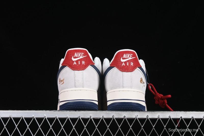 Nike Air Force 1 '07 Low Year of the Snake Limited Edition Grey Blue Red Pig Leather Low-Top Casual Sneakers - XZ2025-666