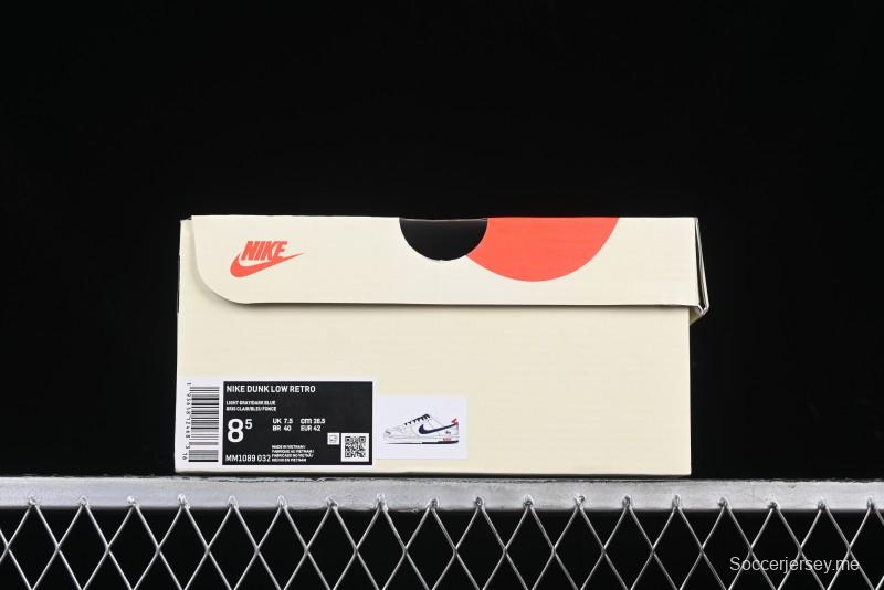 Nike SB Dunk Low Stussy Collaboration Embroidered Navy Swoosh Anniversary Custom Low-Top Casual Sneakers - MM1089-032