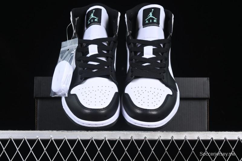 Nike Air Jordan 1 Mid AJ1 Basketball Shoes in Black White Silver - DQ8423-103