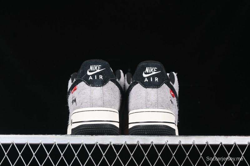 Nike Air Force 1 '07 Low Stussy Collaboration - Suede Grey Low-Top Casual Sneakers - SJ6698-018