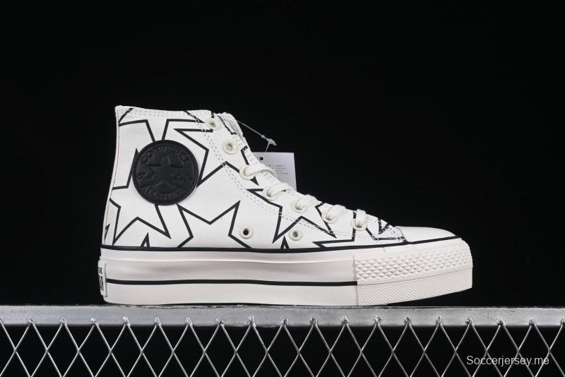 Converse Chuck 70 High Top Sneakers with Star Patch and Thick Sole - 581672C