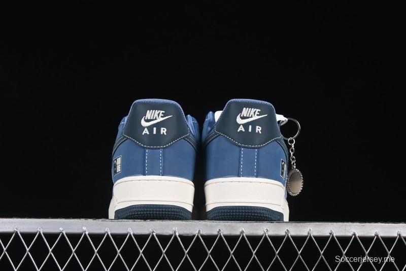 Nike Air Force 1 '07 Low Collaboration White Blue Ghost Face Casual Sneakers with Strap - KK1988-068