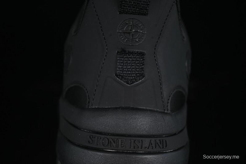Stone Island Grime Panelled Low-Top Lifestyle Sneakers in Dark Brown - 79FWS0303