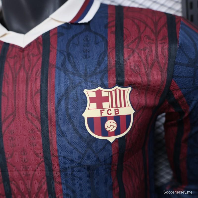 إصدار اللاعب 25/26 قميص بولو بأكمام طويلة بأكمام طويلة من قميص بولو حديث لنادي برشلونة