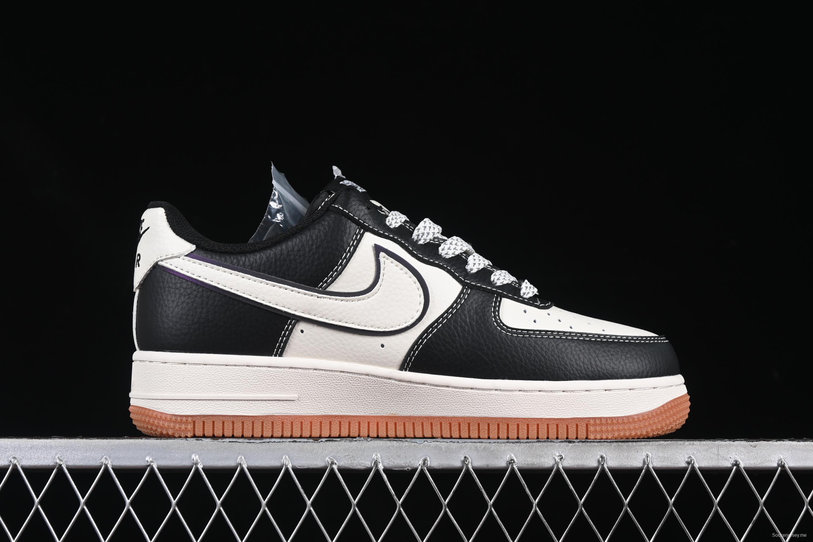 Nike Air Force 1'07 Low The North Face Collaboration Black Lychee Pattern Gum Sole Casual Sneakers - XZ6188-114