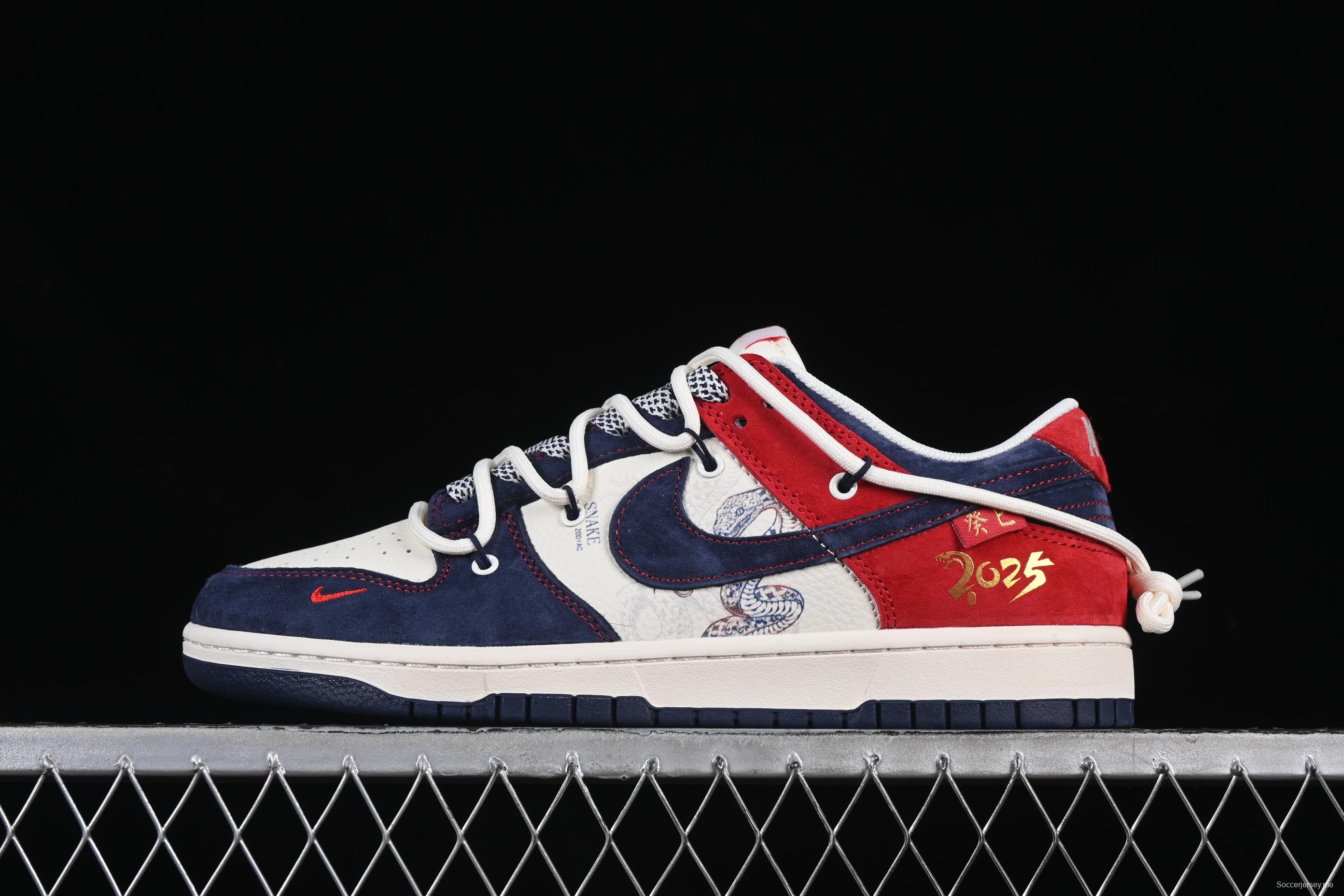 Nike SB Dunk Low Year of the Snake Series Lace-Up Blue White Navy Swoosh Low-Top Casual Skateboarding Shoes - YX5066-288