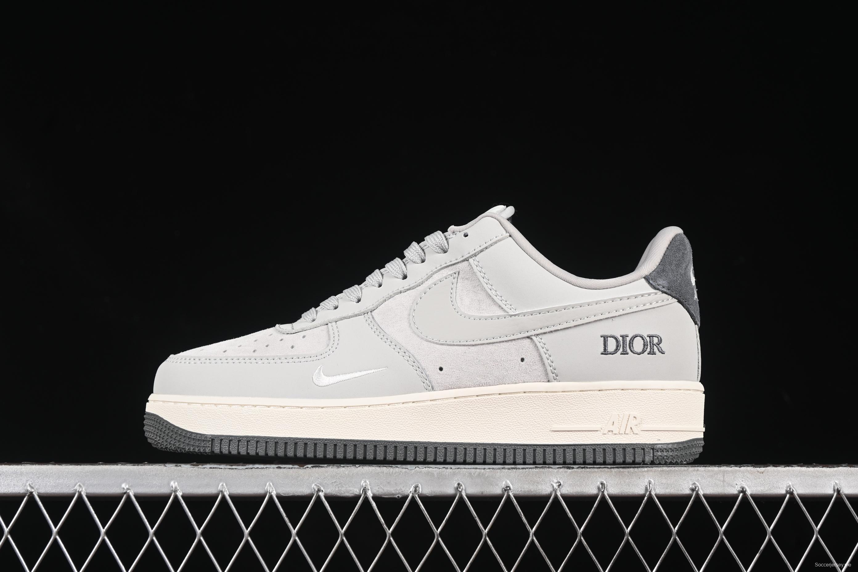 Nike Air Force 1 '07 Low Dior Collaboration Classic Gray Low-Top Casual Sneakers - DF0188-041