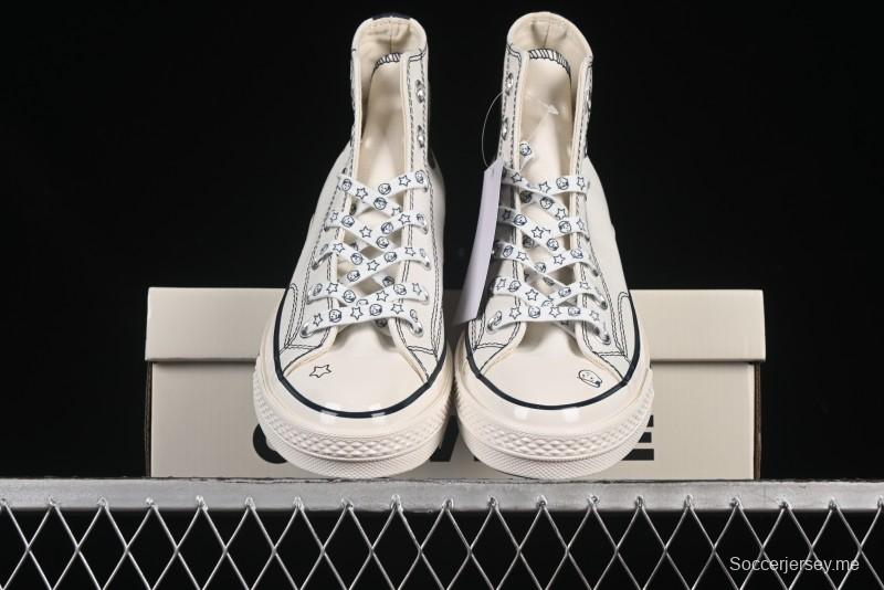 Converse Chuck Taylor All Star 1970s High Top Canvas Sneakers with Noritake Hand-Drawn Elements - A15787C