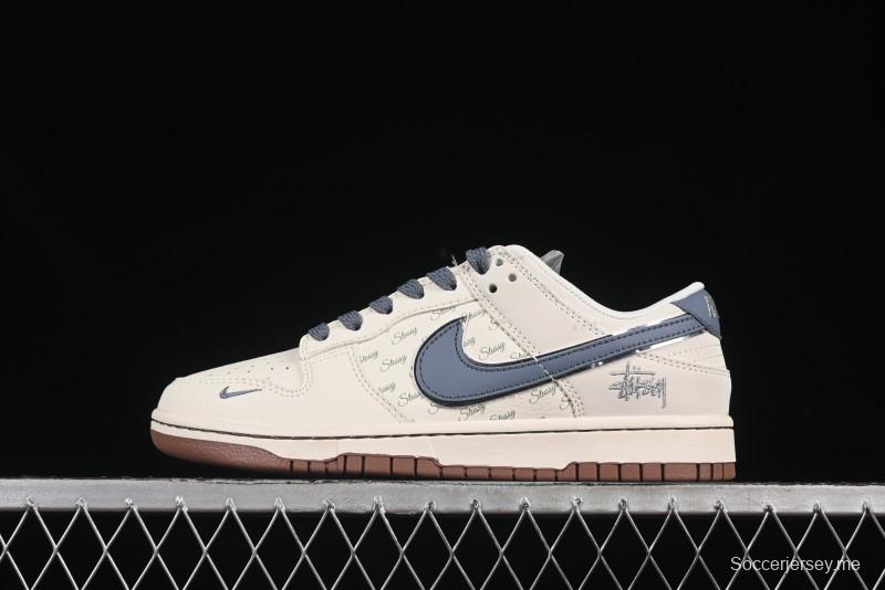 Nike SB Dunk Low Stussy Light Blue Brown Anniversary Custom Low-Top Casual Skate Shoes - ZH2598-247