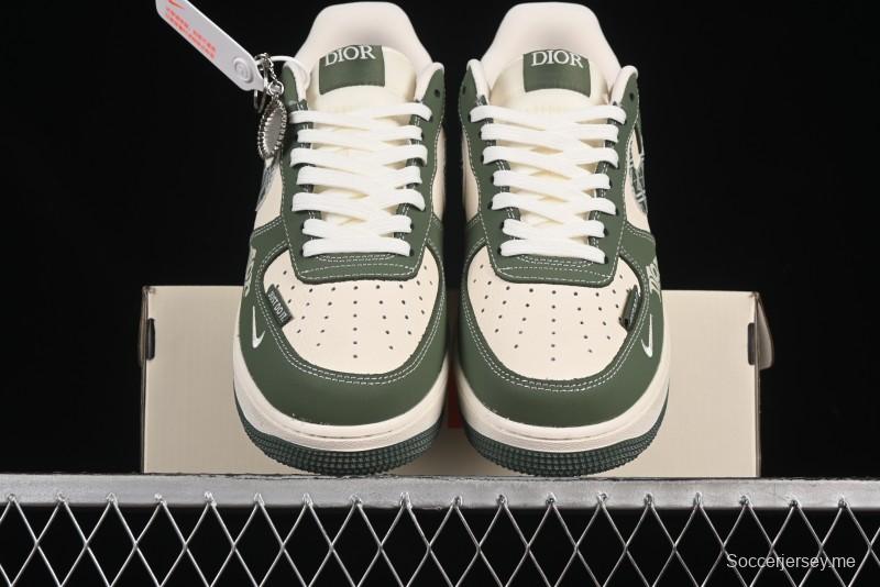 حذاء نايك اير فورس 1'07 منخفض بالتعاون مع ديور باللون الأخضر الداكن المزين بنقوش الأزهار - KK1988-081