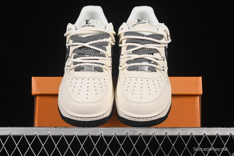 حذاء نايك اير فورس 1 '07 منخفض LV Collaboration Blue Swoosh Drawstring Sneakers Casual - DM686868-061