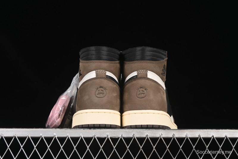 نايك ترافيس سكوت × اير جوردان 1 هاي جوردان 1 هاي أو جي AJ1 إصدار محدود من نايك ترافيس سكوت × اير جوردان 1 هاي اوج AJ1 إصدار عكسي سووش - CD4487-100