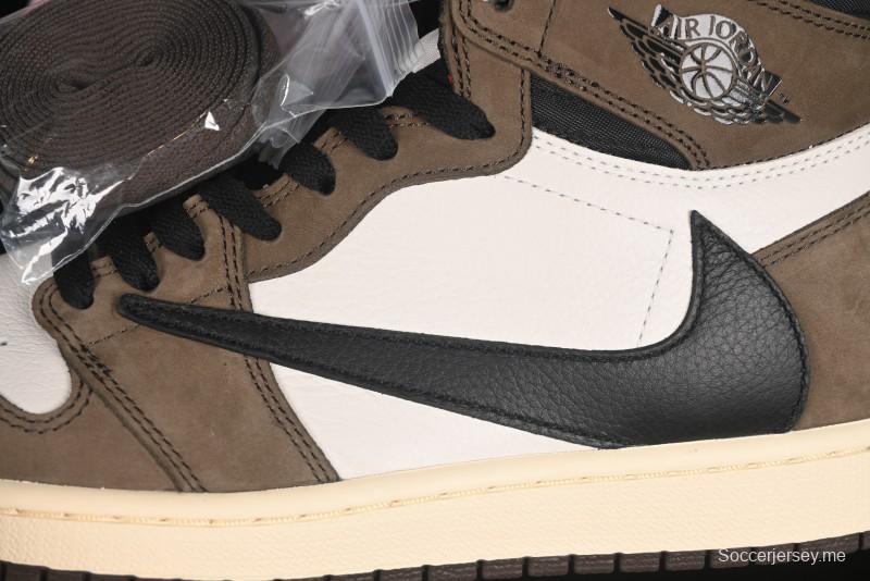 نايك ترافيس سكوت × اير جوردان 1 هاي جوردان 1 هاي أو جي AJ1 إصدار محدود من نايك ترافيس سكوت × اير جوردان 1 هاي اوج AJ1 إصدار عكسي سووش - CD4487-100