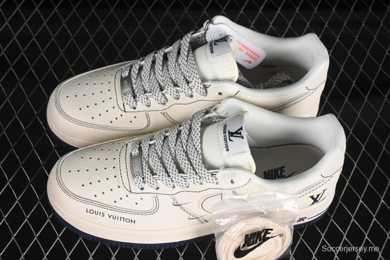 حذاء نايك اير فورس 1 '07 المنخفض من نايك اير فورس 1 '07 LV Collaboration Black Swoosh Logo Swoosh Logo Sneakers Casual - XX3168-160