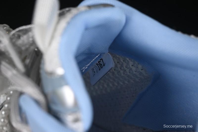 GG-CC حذاء أبي مجوف بأربطة من نفس الطراز مع زيادة ارتفاع مخفي 5 سم - G25X269 أبيض أزرق