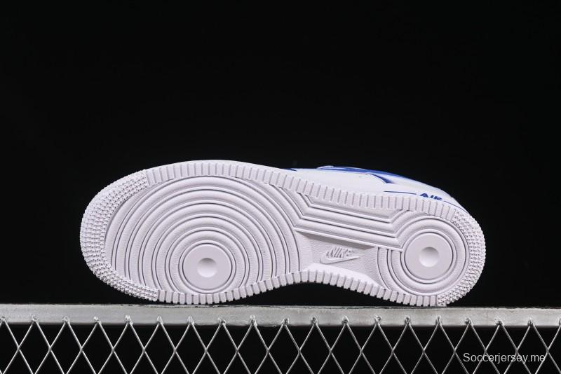 حذاء رياضي نايك اير فورس 1'07 منخفض بلو بلانيت أزرق كاجوال مع وسادة هوائية كاملة الطول - ZH0316-079