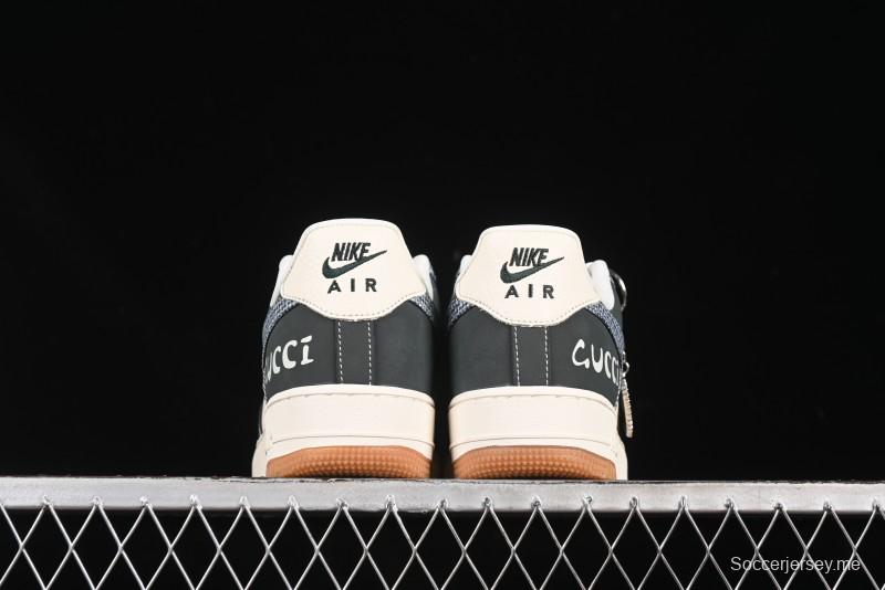 حذاء نايك اير فورس 1'07 المنخفض من نايك اير فورس 1'07 تعاون غوتشي بنقشة زهور ونعل مطاطي كاجوال - DF0188-058