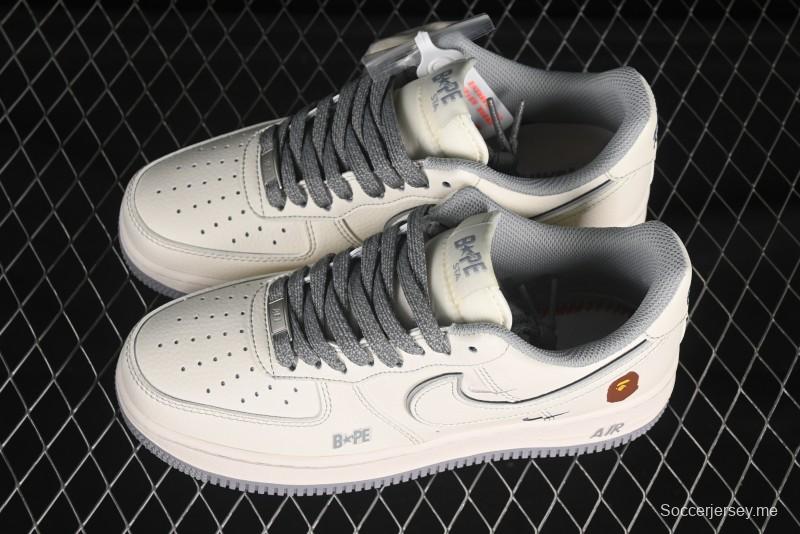 حذاء نايك اير فورس 1 '07 منخفض من نايك بالتعاون مع بابي باللون البيج ستاري سكاي سنيكرز كاجوال - HH7518-065