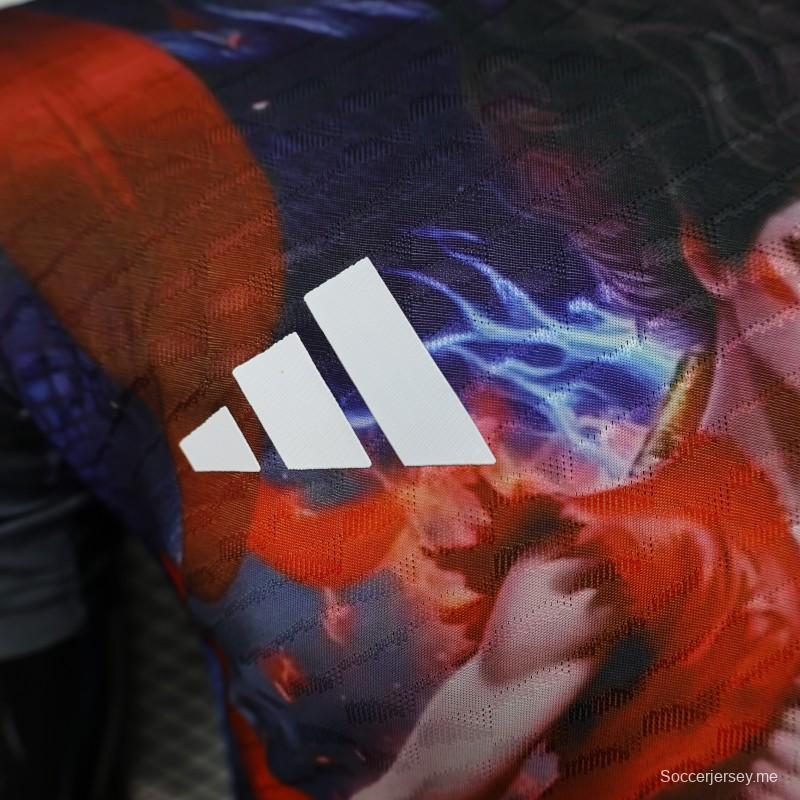 إصدار اللاعب 2025 قميص ياباني بنفسجي مع قميص أنمي نازاي جرافيك