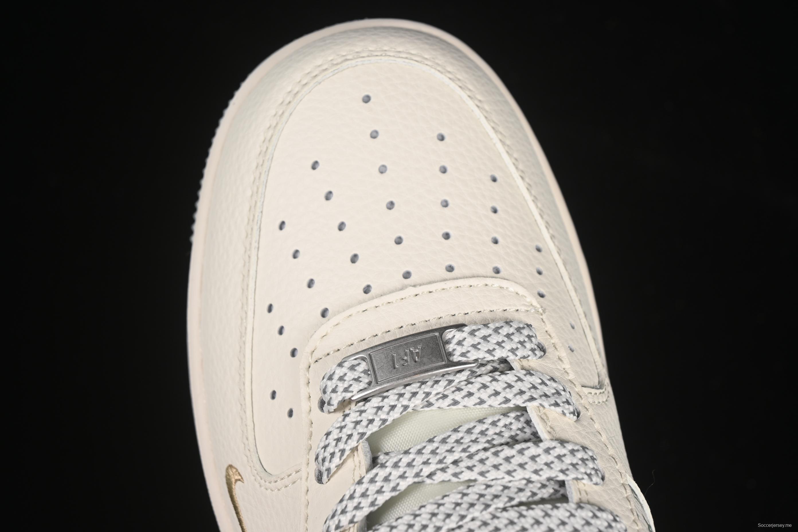 Nike Air Force 1'07 Low LV Collaboration Print Small Gold Swoosh Casual Sneakers - XX3168-159