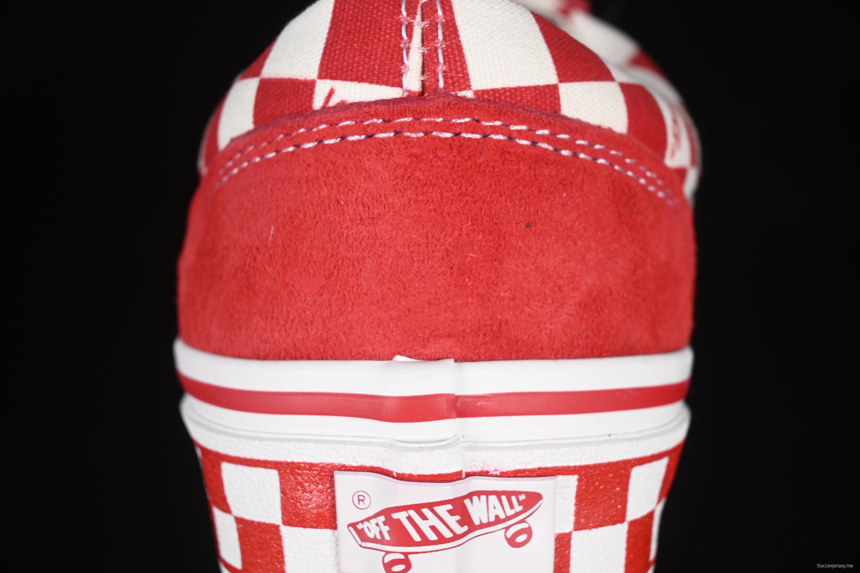 Vans Old Skool 36 LX-BMX Classic Skate Shoes in White Red Checkerboard - VN000D57ERM